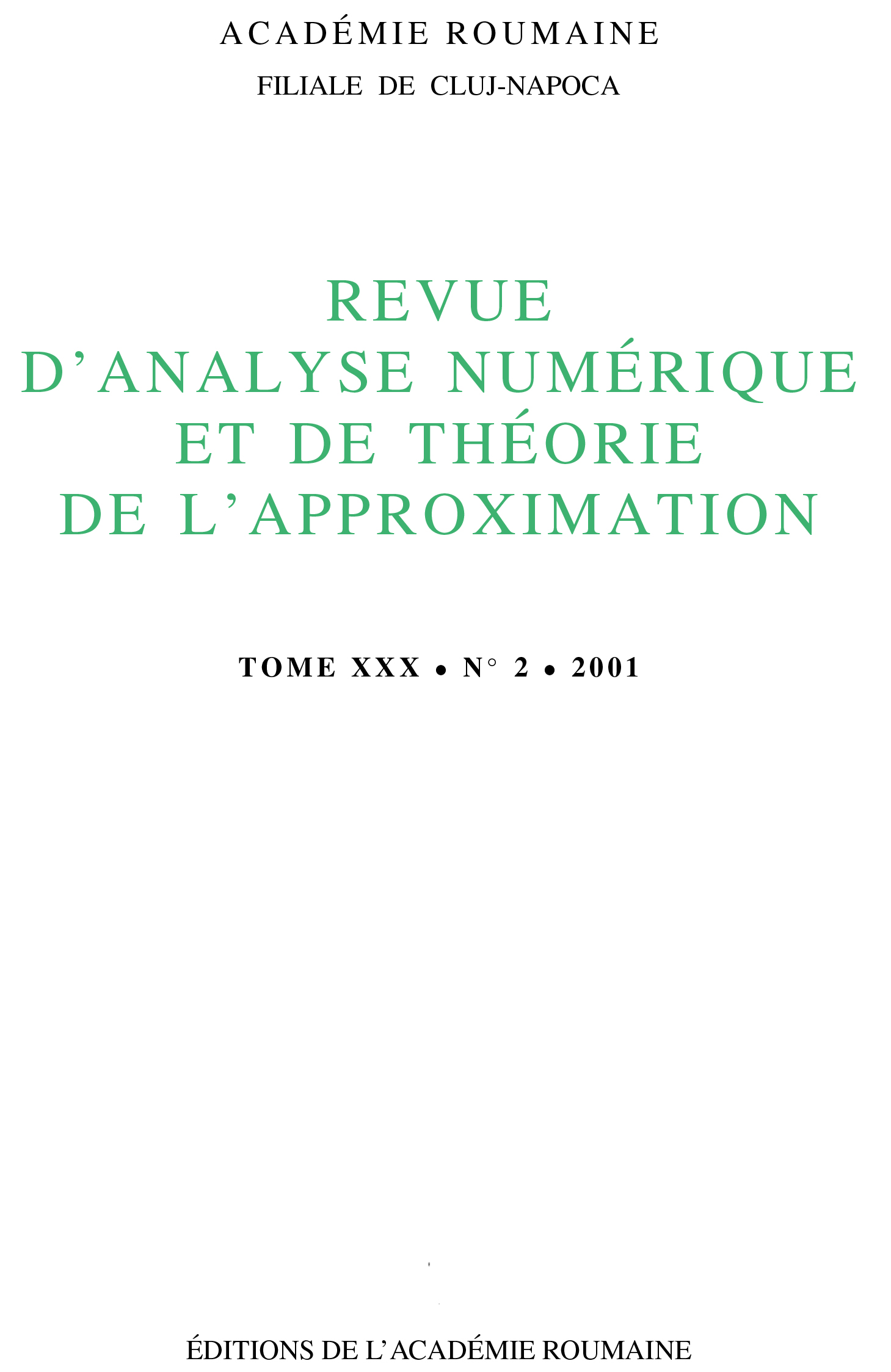 					View Vol. 30 No. 2 (2001)
				